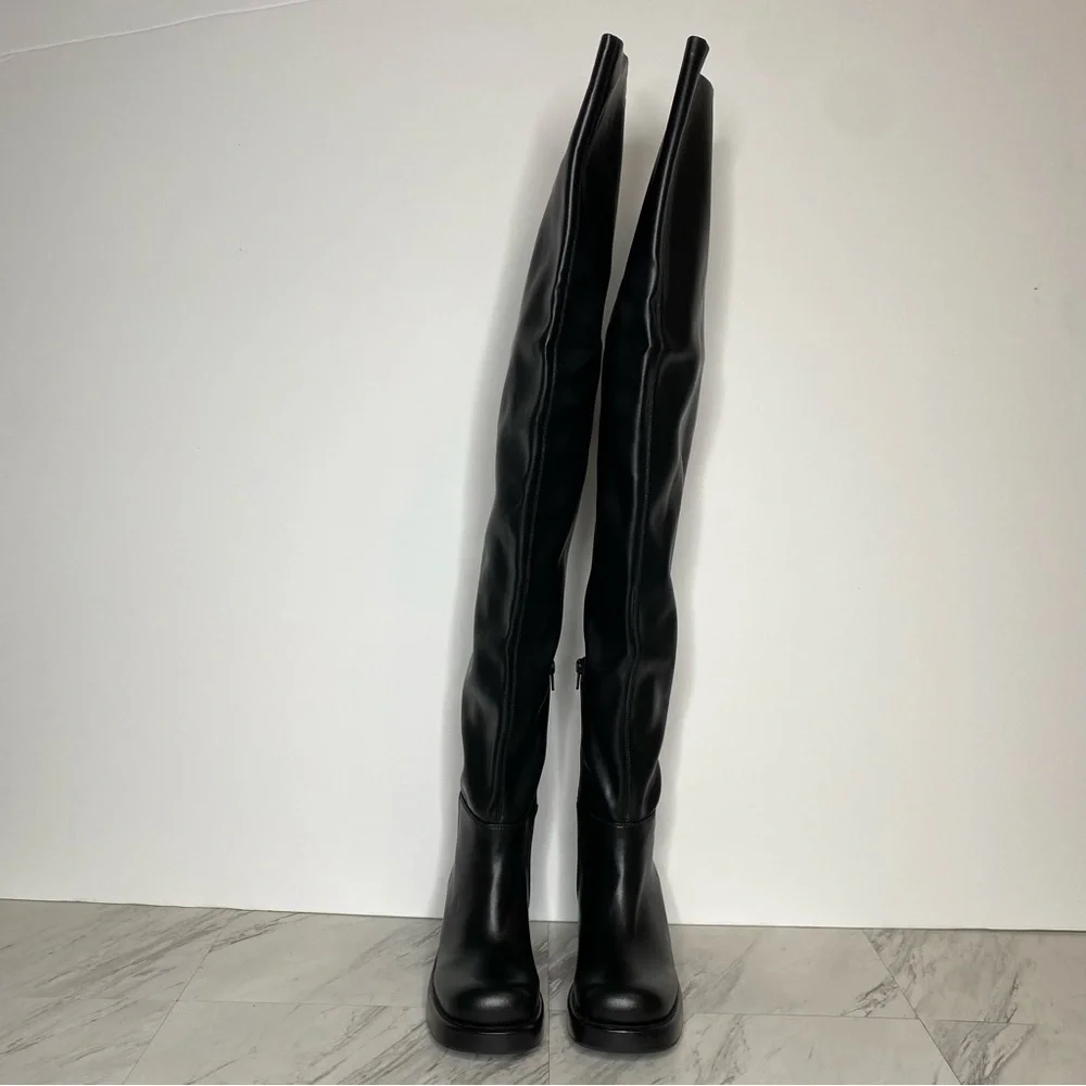 Jeffrey Campbell Reflect Ok Black Thigh High Boot 6 1/2